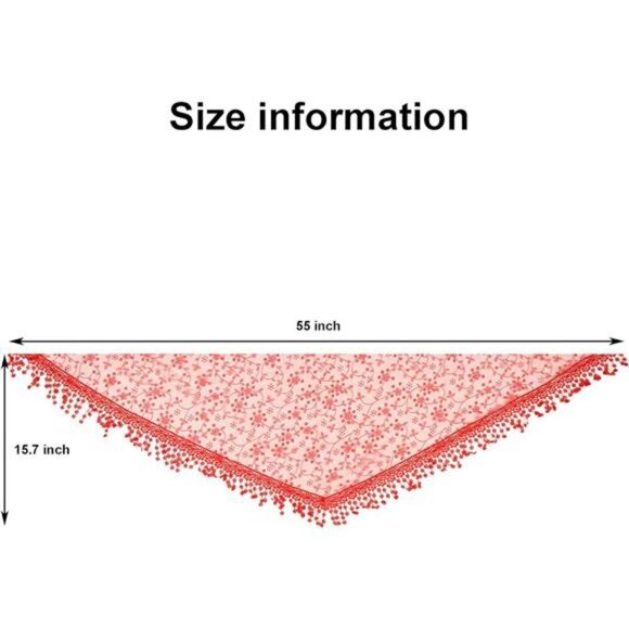 Lightweight Soft Leaf Lace Fringes Triangular Floral Fashion Embroidered Wrap - Picture 4 of 8